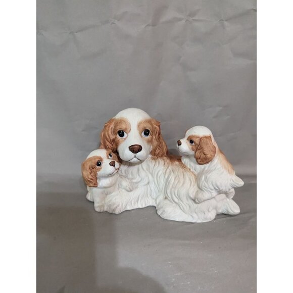 Homco Home Interiors 1434 Cocker Spaniel Dog W/ Puppies Figurine Vintage - Picture 8 of 10